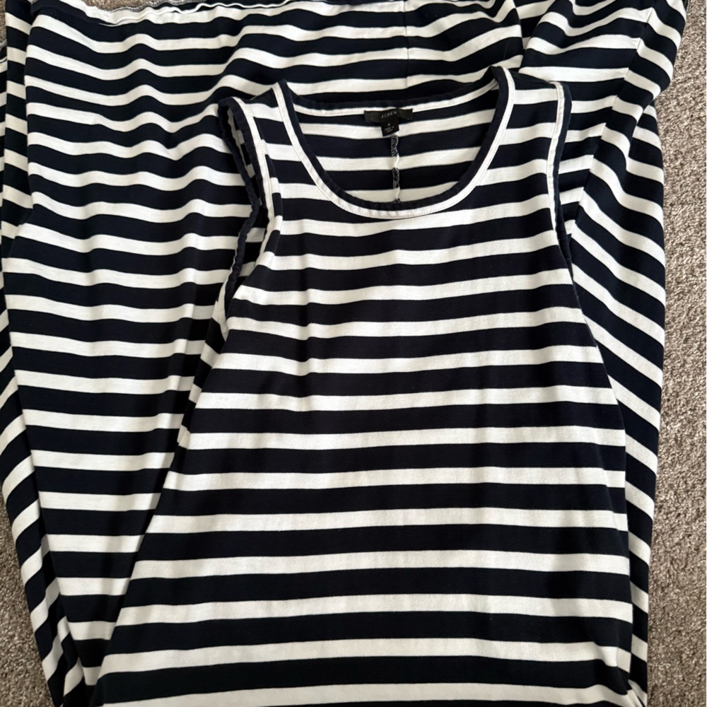 J. Crew Navy and White Striped Tee dress